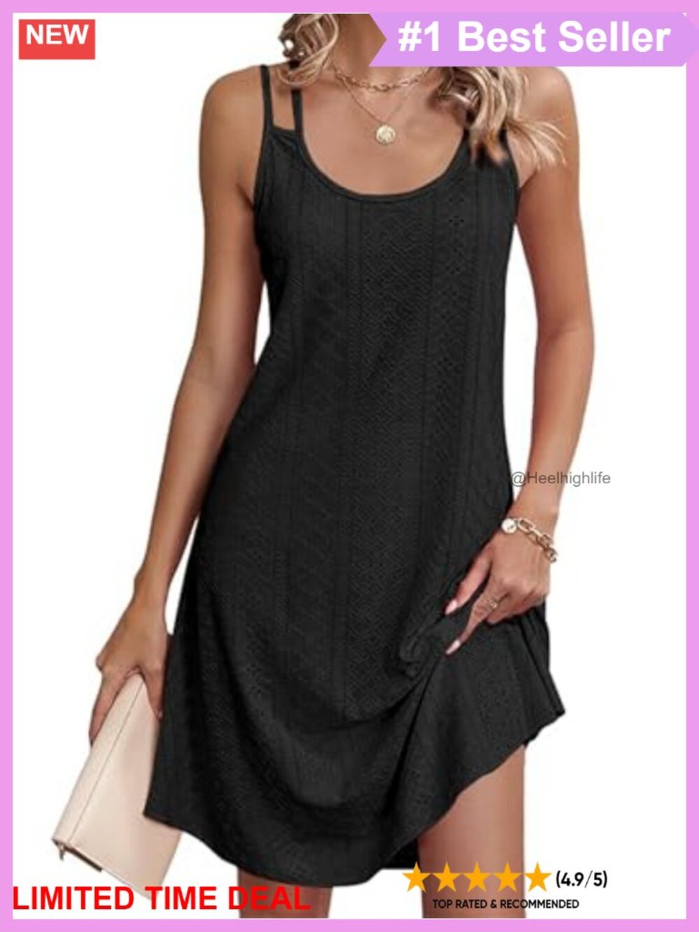 Eyelet Crochet Swimsuit Cover Up Spaghetti Strap Beach Dress